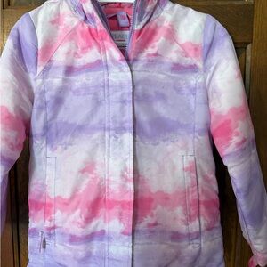 The Children’s Place Girls Pink & Lavender Tie-Dye Hooded Jacket